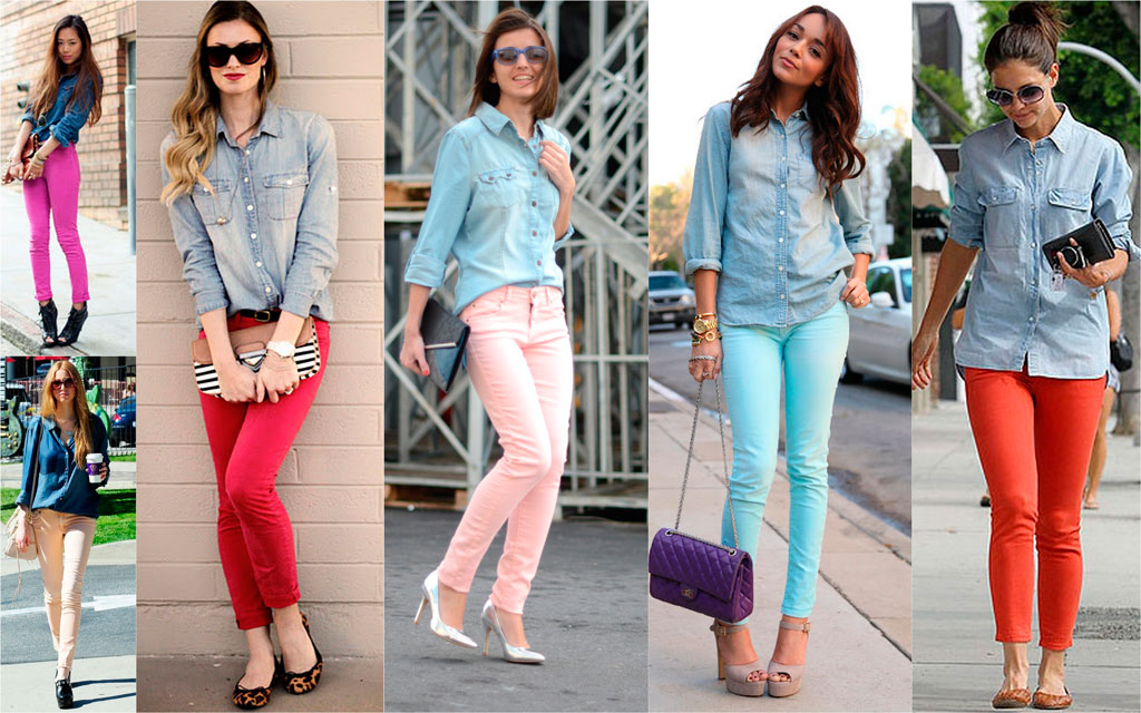 color-jeans color jeans and jean shirt