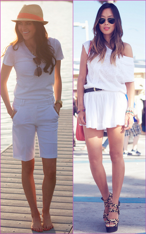 white beach looks white looks - white beach shorts and mini