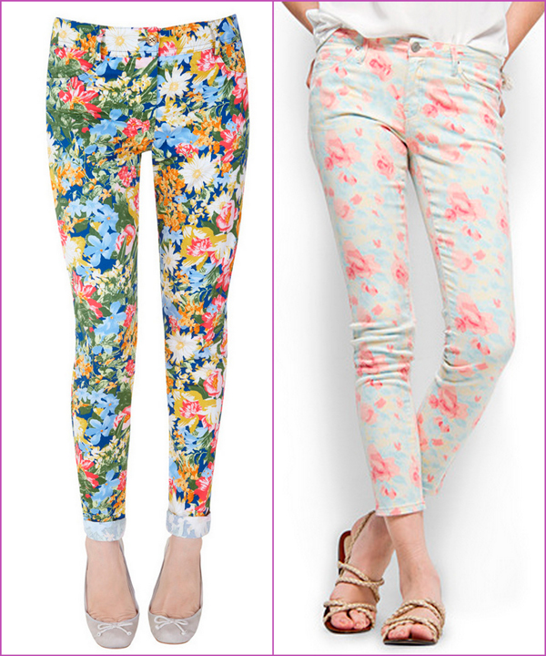 flower pants flower jeans