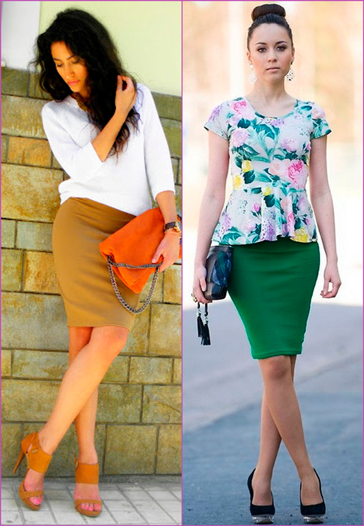 colour pencil skirt - falda lápiz colores