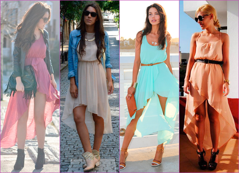 tail hem dress vestidos asimétricos