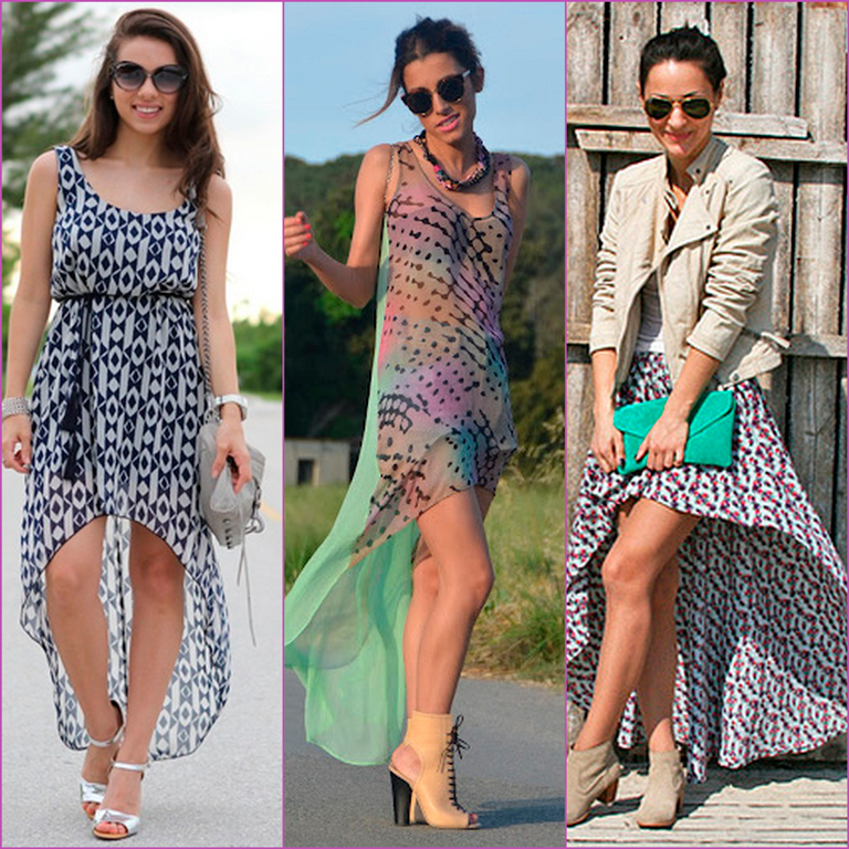 printed tail hem vestidos asimétricos - faldas- estampadas